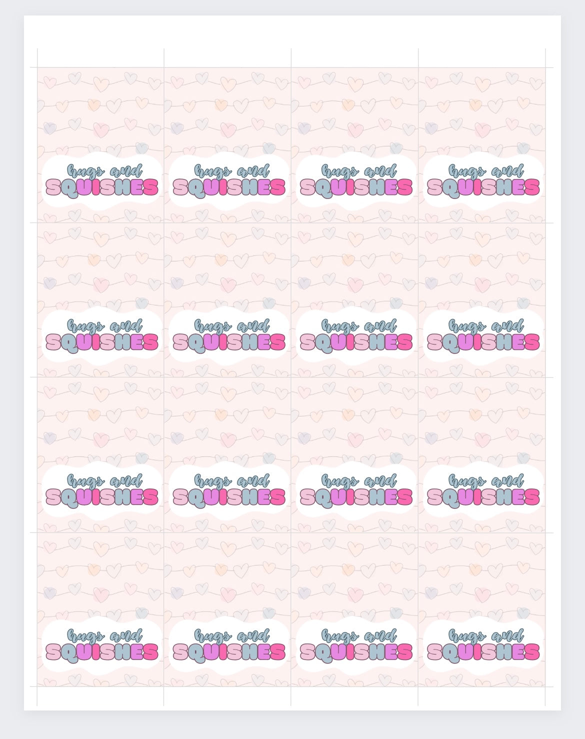 Hugs and Squishes 2.5in tag