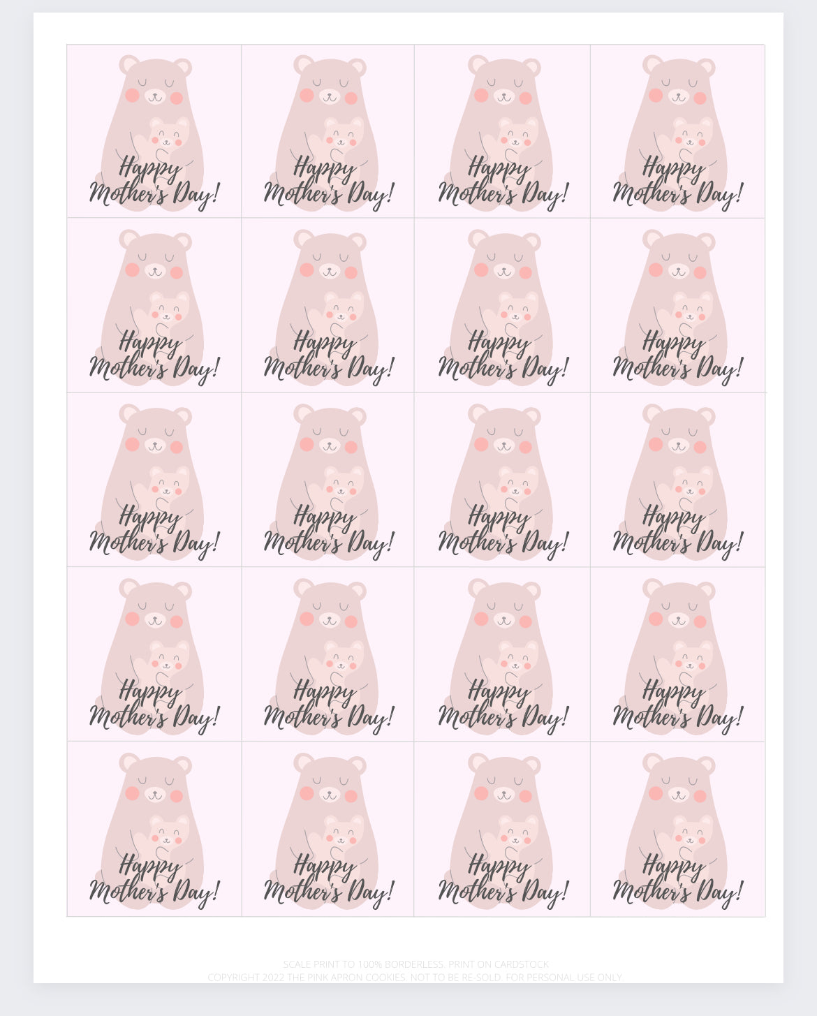 Mama bear tag 2in- English