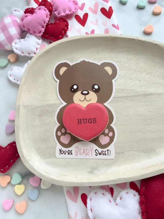 Beary Sweet Convo heart cookie card